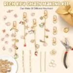 378PCS Keychain Making Kit | DIY Bag Charm Set with Charms, Clips, Rings, Pliers - Image 3