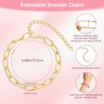 342PCS Gold Charm Bracelet Making Kit | Paperclip Chain Set with Charms Jump Rings & Tools - Image 3