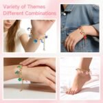 342PCS Gold Charm Bracelet Making Kit | Paperclip Chain Set with Charms Jump Rings & Tools - Image 6