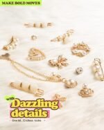 60PCS Gold Brooch Pins Kit | Pearl Rhinestone Safety Pins for Sock Decoration - Image 3