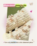 60PCS Gold Brooch Pins Kit | Pearl Rhinestone Safety Pins for Sock Decoration - Image 2