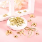 Gold Bowknot Charms | Alloy Bow Tie Links for Jewelry Making, Earrings, Bracelets (Assorted Sizes) - Image 2