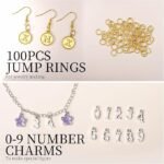 376PCS Gold Silver Letter Charms Set | Alphabet Jewelry Making Kit with Jump Rings - Image 4