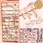 72PCS Gold Charms Kit | Pearl Rhinestone Safety Pins for DIY Clothing Accessories - Image 2