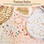 Gold Charm Bracelet Making Kit | Paperclip Chains, Assorted Charms, Jump Rings - Image 3