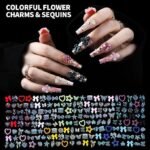 24 Grid Nail Charms Kit | AB Rhinestones, Gold Pearls, 3D Flowers, Y2K Nail Art - Image 3