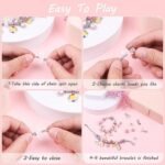 120PCS Charm Bracelet Making Kit | DIY Jewelry Craft Set Girls Ages 5-12 (Portable Box) - Image 5