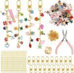 302 PCS Keychain Making Kit | DIY Bag Charm Set with Charms, Clips, Chains, Pliers