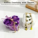 342PCS Keychain Making Kit | Assorted Charms, Clips, Storage Box (DIY Bag Charm Set) - Image 4