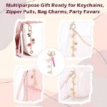 400PCS Lip Gloss Keychain Making Kit | Pink Charms, Chains, Tools for DIY Accessories - Image 4