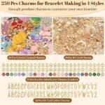 478PCS Gold Charm Bracelet Making Kit | Paperclip Chains Charms Pliers Box & Gift Bags - Image 2