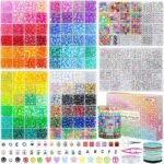 4500PCS Pony Beads Bracelet Kit | 1600 Letter Beads Friendship Kandi Jewelry Making Set
