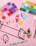 24000PCS Bead Loom Kit | 48 Color 2MM Glass Seed Beads Jewelry Making Craft Set - Image 5