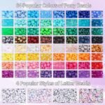 2350PCS Pony Beads Bracelet Kit | 64 Rainbow Colors, Letter Beads, DIY Jewelry Set - Image 4