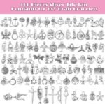 469PCS Silver Charm Bracelet Making Kit | Bangles Paperclip Chains Alphabet Charms & Toggle Clasp - Image 3