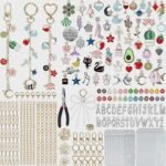 Lip Gloss Keychain Making Kit | DIY Charm Set with Clips, Chains, Pliers (Gift Bag)