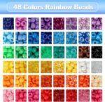 Pony Beads Friendship Bracelet Kit | 48 Colors Kandi, Letter Beads DIY Jewelry Set - Image 2