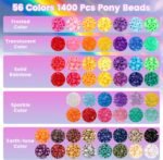 2400PCS Bracelet Making Kit | 56 Color Pony Beads & Letter Kandi Beads for Friendship Jewelry - Image 2