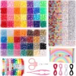 2400PCS Bracelet Making Kit | 56 Color Pony Beads & Letter Kandi Beads for Friendship Jewelry