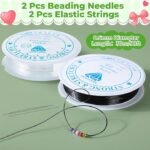 Glass Beads Jewelry Making Kit | 48 Colors 2MM Seed & 7MM Tube, Needles, String - Image 6