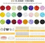 1400PCS 6MM Glass Crystal Beads Bracelet Making Kit | 24 Colors DIY Jewelry Set - Image 2