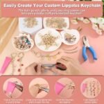485PCS Gold Charm Keychain Making Kit | DIY Jewelry Craft Supplies with Pliers - Image 4