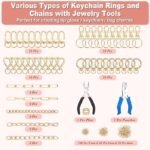 485PCS Gold Charm Keychain Making Kit | DIY Jewelry Craft Supplies with Pliers - Image 3