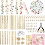 360PCS Lip Gloss Keychain Making Kit | Letter Charms Chain Set Anti Allergy DIY
