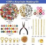 428PCS Lip Gloss Keychain Making Kit | DIY Charm Set with Hooks Rings Chains & Pliers