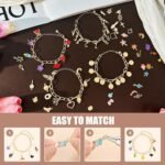 450PCS Charm Bracelet Making Kit | Paperclip Chain Set with Charms Letter Pendants - Image 4