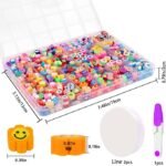 480PCS Polymer Clay Beads Kit | Fruit Flower Heart Mushroom Charms for DIY Jewelry - Image 2