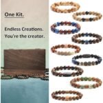 296PCS Wooden Bracelet Making Kit | 10mm Letter Beads Stone Beads DIY Jewelry - Image 3