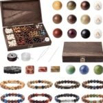 296PCS Wooden Bracelet Making Kit | 10mm Letter Beads Stone Beads DIY Jewelry