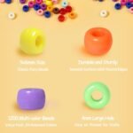 1200PCS Pony Beads Kit | 24 Colors Kandi Beads for Bracelets Keychains & Crafts - Image 3