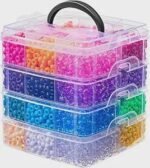 4200PCS Pony Beads Kit | 24 Colors Kandi Beads Bulk 6x9mm for DIY Crafts