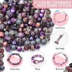 900PCS Glass Beads Bracelet Making Kit | Round Bicone Seed Rock Beads Pendant Set - Image 3