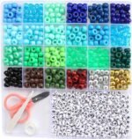 2500PCS Pony Beads Kit | 96 Colors UV Glow Alphabet Beads Bracelet Making Set - Image 4