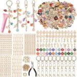 500PCS Lip Gloss Keychain Making Kit | DIY Charm Keychain Jewelry Craft Supplies Set