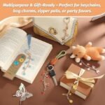 500PCS Lip Gloss Keychain Making Kit | DIY Charm Keychain Jewelry Craft Supplies Set - Image 5