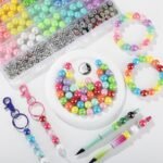 290PCS Beads for Pens Kit | 14mm Bubblegum Focal Beads with Rhinestone Spacers