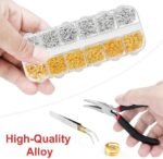 1200PCS Jewelry Making Kit | Silver Gold Jump Rings, Clasps, Tools for Crafts - Image 3