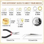 1200PCS Jewelry Making Kit | Silver Gold Jump Rings, Clasps, Tools for Crafts - Image 2