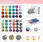 1300PCS 8MM Crackle Glass Beads Kit | 48 Colors Crystal Round Beads (Bracelet Making) - Image 2