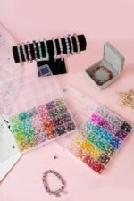 1300PCS 8MM Crackle Glass Beads Kit | 48 Colors Crystal Round Beads (Bracelet Making) - Image 4