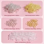 600PCS Hypoallergenic Earring Hooks Kit | Silver Gold Jump Rings Backs for Jewelry Making - Image 2