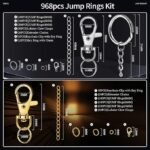 968PCS Keychain Making Kit | Clips Rings Jump Rings & Lobster Clasps DIY Jewelry Supplies - Image 2