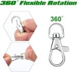 60PCS Keyring Swivel Snap Hooks | Lanyard Clips & Split Rings for DIY Keychain Jewelry Making - Image 4