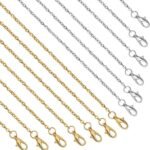 Bulk 24 Gold Silver Plated Cable Link Necklace Chains for Jewelry Making