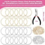 DIY Charm Bracelet Making Kit | Gold, Silver, Alphabet Charms, Chains - Image 3
