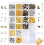 2400PCS Earring Making Kit | 24 Styles Hooks Backs Posts & Findings DIY Jewelry Set